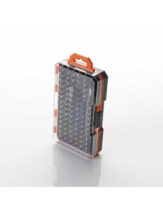 Juego de 85 puntas de atornillar de 1/4" en caja de plástico ALYCO ORANGE