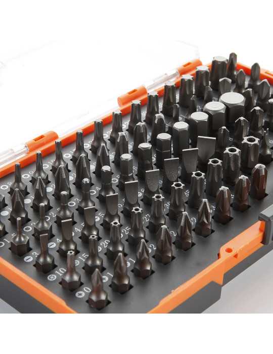 Juego de 85 puntas de atornillar de 1/4" en caja de plástico ALYCO ORANGE