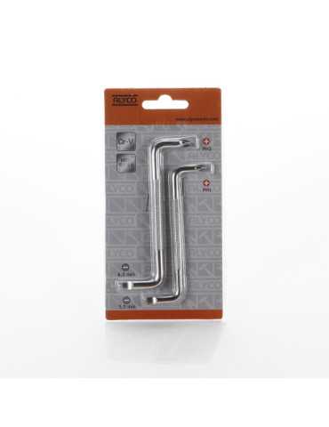Juego de 2 llaves acodadas de doble punta PH1x5 mm/PH2x6 mm ALYCO ORANGE 2