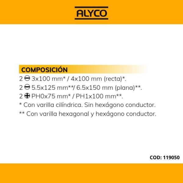 Juego de 6 destornilladores en caja cartón ALYCO
