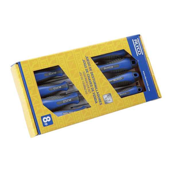 Juego de 8 destornilladores en caja cartón ALYCO