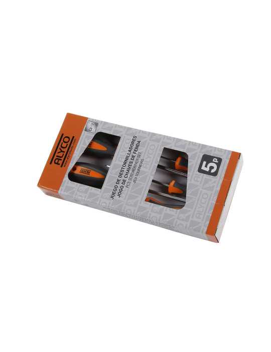 Juego de 5 destornilladores en caja cartón ALYCO ORANGE