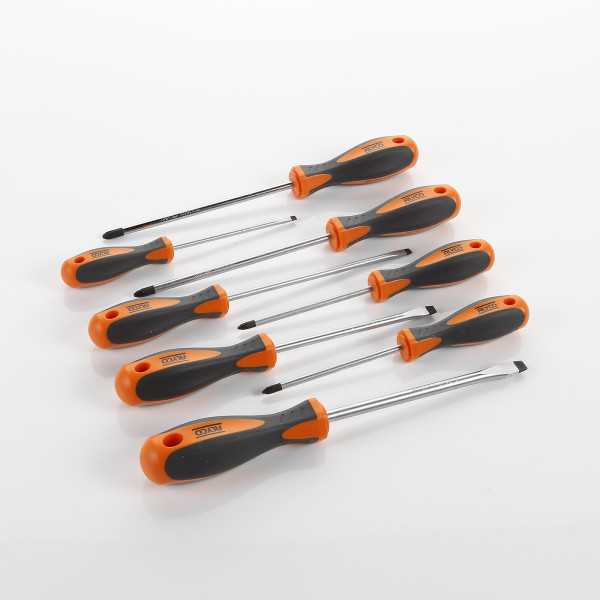 Juego de 8 destornilladores en caja cartón ALYCO ORANGE