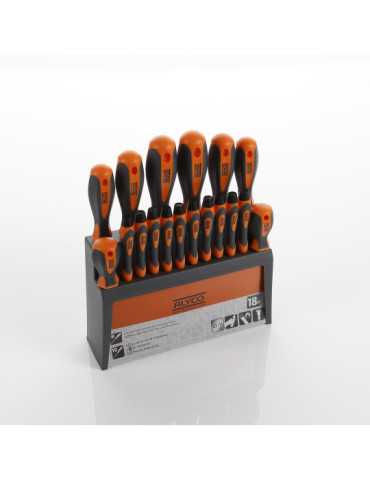Juego combinado de destornilladores 18 piezas en soporte plástico ALYCO ORANGE 2