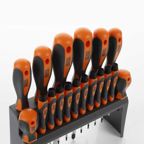 Juego combinado de destornilladores 18 piezas en soporte plástico ALYCO ORANGE