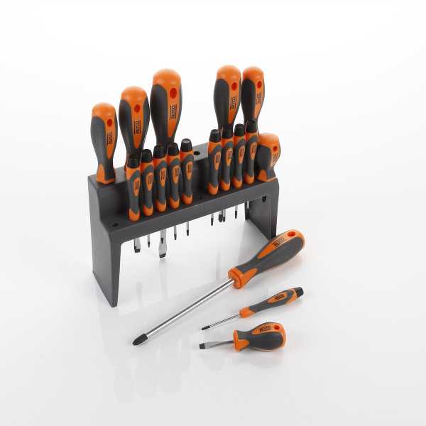 Juego combinado de destornilladores 18 piezas en soporte plástico ALYCO ORANGE