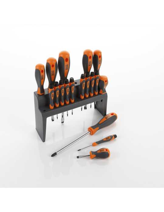 Juego combinado de destornilladores 18 piezas en soporte plástico ALYCO ORANGE