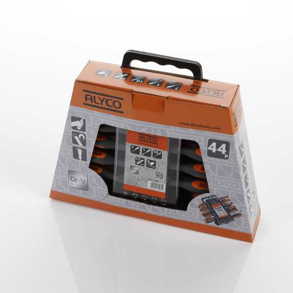 Juego combinado de destornilladores, vasos y puntas 44 piezas en estuche plástico ALYCO ORANGE
