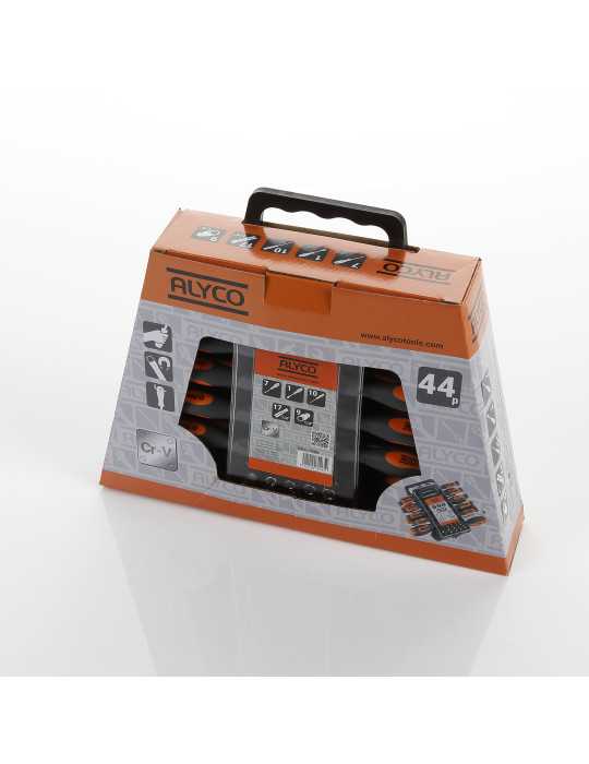 Juego combinado de destornilladores, vasos y puntas 44 piezas en estuche plástico ALYCO ORANGE