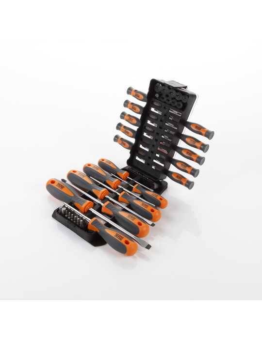 Juego combinado de destornilladores, vasos y puntas 44 piezas en estuche plástico ALYCO ORANGE