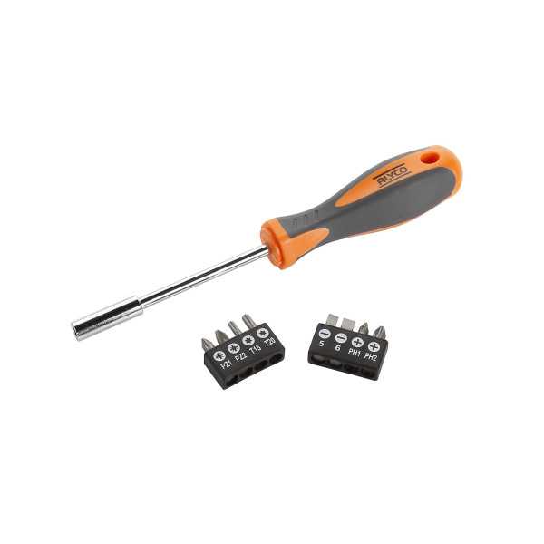 Juego de 9 piezas de puntas y adaptador magnético ALYCO ORANGE