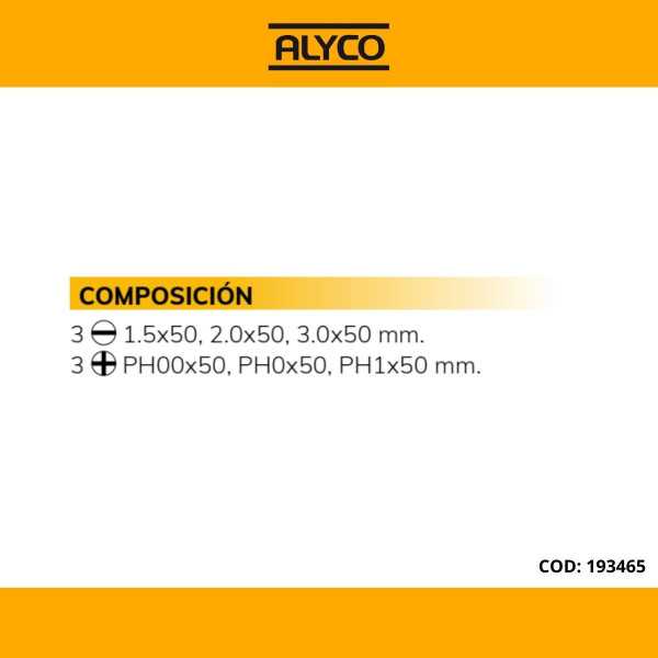 Juego de 6 destornilladores de precisión en caja de plástico ALYCO