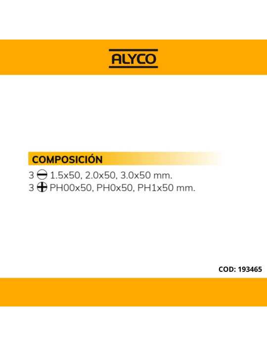 Juego de 6 destornilladores de precisión en caja de plástico ALYCO