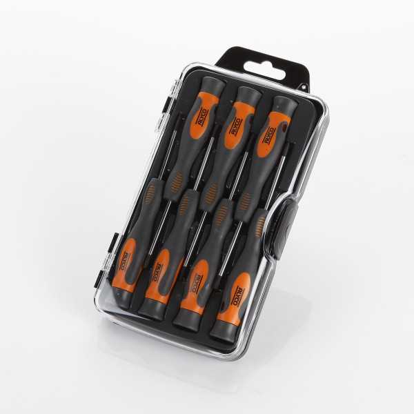 Juego de 7 destornilladores de precisión en caja de plástico ALYCO ORANGE