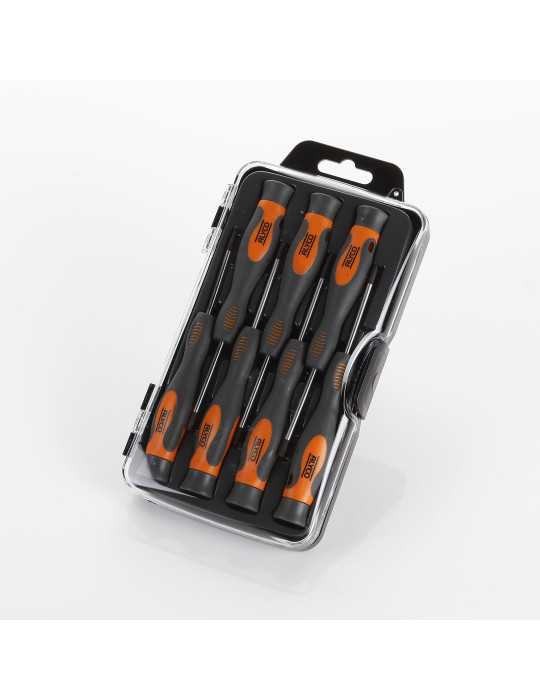 Juego de 7 destornilladores de precisión en caja de plástico ALYCO ORANGE