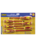 Juego de 6 destornilladores aislados para electricista con mango bimaterial ALYCO