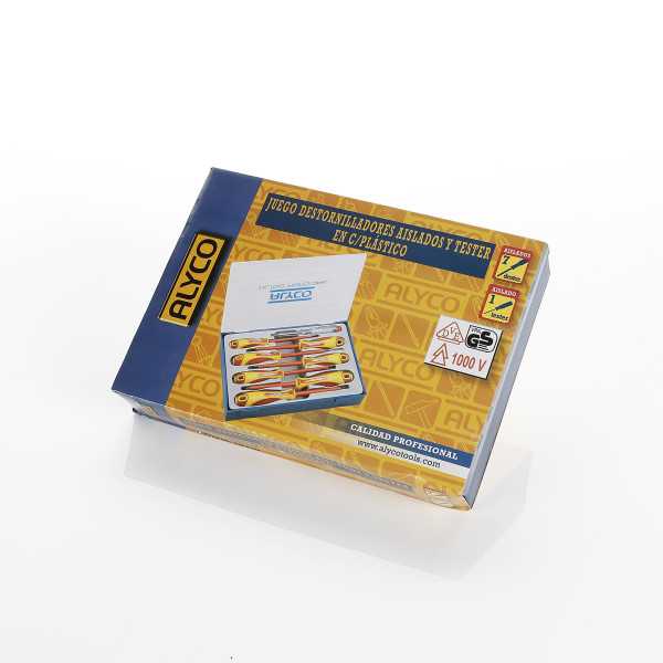 Juego de 8 destornilladores aislados VDE en caja de plástico ALYCO