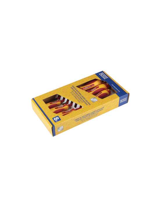 Juego de 8 destornilladores aislados VDE en caja cartón ALYCO