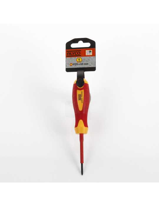 Destornillador boca Pozidriv PZ0x60 mm aislado 1000V ALYCO ORANGE