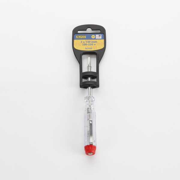 Destornillador tester boca plana 3x140 mm 100-250V ALYCO