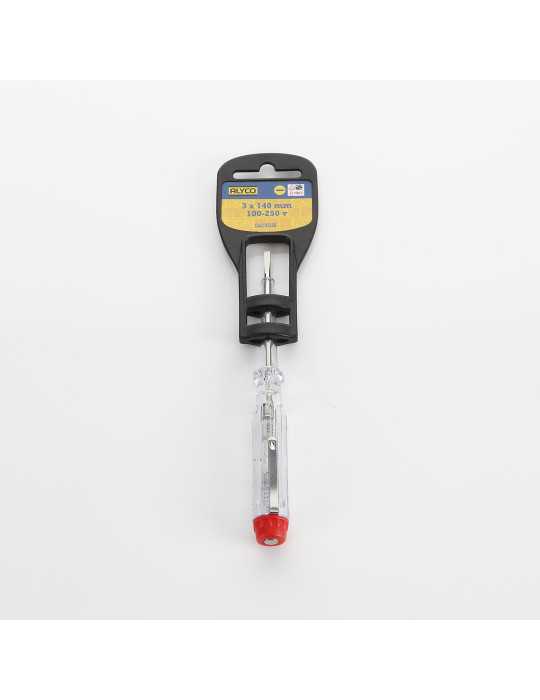 Destornillador tester boca plana 3x140 mm 100-250V ALYCO