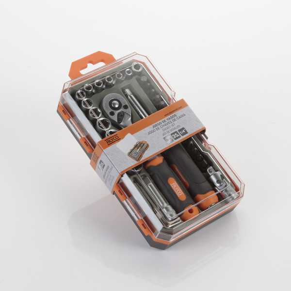 Juego de llaves de vaso y accesorios 1/4" 35 piezas ALYCO ORANGE