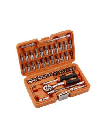 Juego de llaves de vaso y accesorios 1/4" 46 piezas ALYCO ORANGE