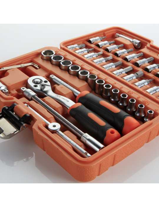 Juego de llaves de vaso y accesorios 1/4" 46 piezas ALYCO ORANGE