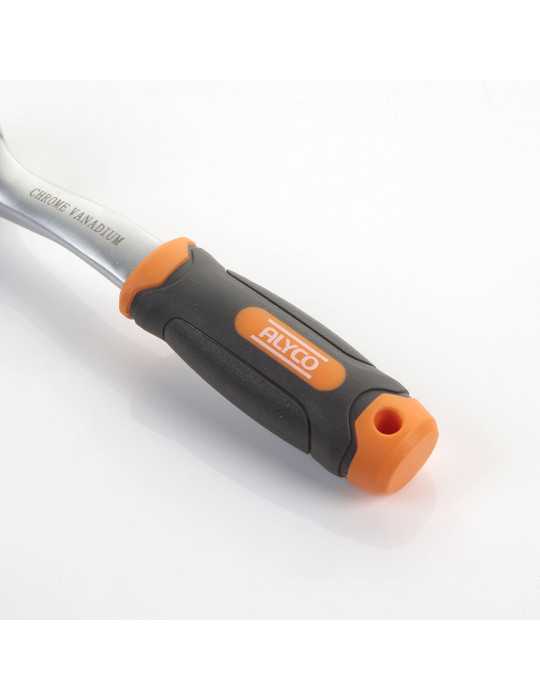 Llave de carraca acodada de 1/4" 72 dientes ALYCO ORANGE