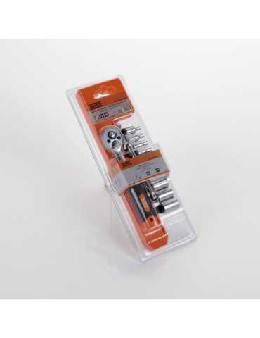 Juego de llaves de vaso y carraca 1/4" 12 piezas ALYCO ORANGE 2