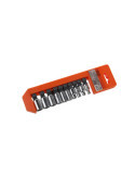 Juego de 10 vasos de 1/4" en regleta ALYCO ORANGE