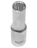 Llave de vaso larga 1/2" 12 caras 8 mm ALYCO