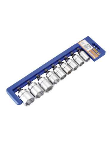 Juego de 9 vasos 1/2" 17-32 mm en regleta ALYCO