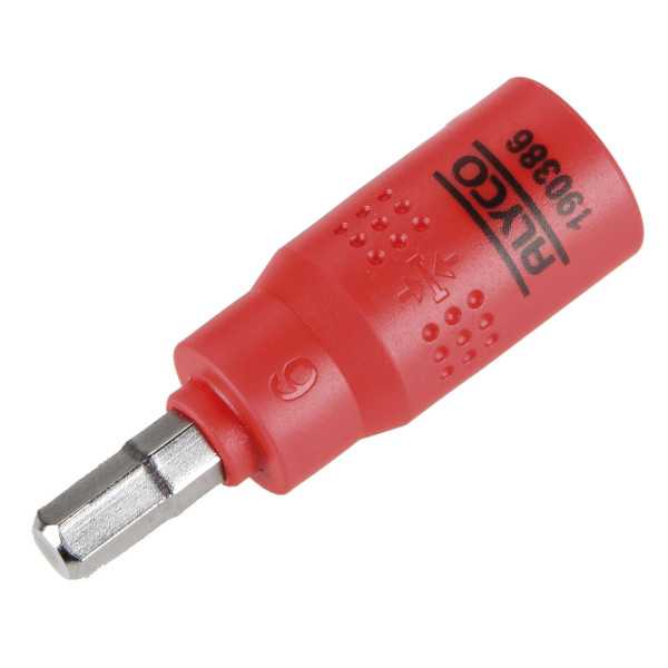 Llave de vaso aislada VDE 1/4" con punta hexagonal 6 mm ALYCO