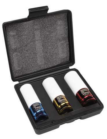 Juego de 3 vasos de impacto 1/2" para ruedas ALYCO