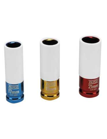 Juego de 3 vasos de impacto 1/2" para ruedas ALYCO 2