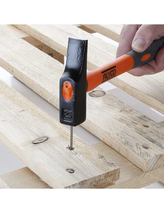 Martillo de peña 25 mm mango fibra de vidrio ALYCO ORANGE