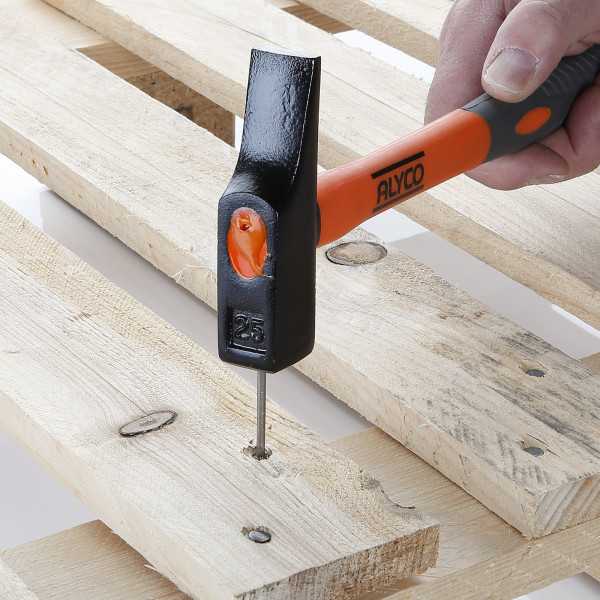 Martillo de peña 30 mm mango fibra de vidrio ALYCO ORANGE