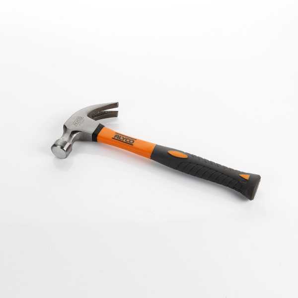 Martillo de uña curva americano 450 g mango fibra de vidrio ALYCO ORANGE