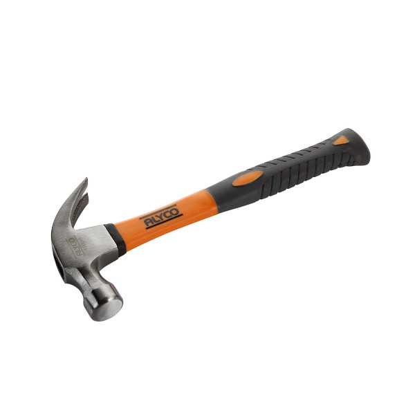Martillo de uña curva americano 560 g mango fibra de vidrio ALYCO ORANGE
