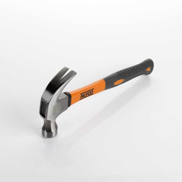 Martillo de uña curva americano 560 g mango fibra de vidrio ALYCO ORANGE