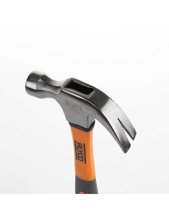 Martillo de uña curva americano 560 g mango fibra de vidrio ALYCO ORANGE
