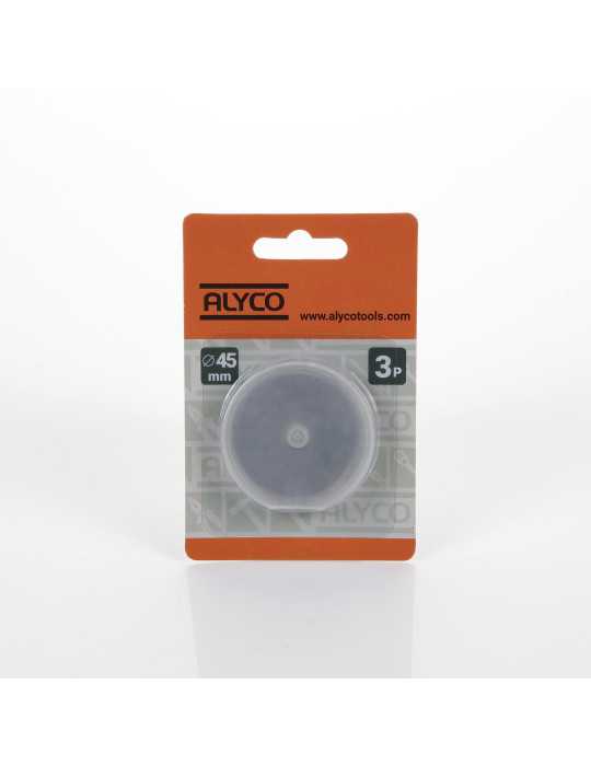 Juego 3 cuchillas 45 mm para cutter rotativo ALYCO ORANGE