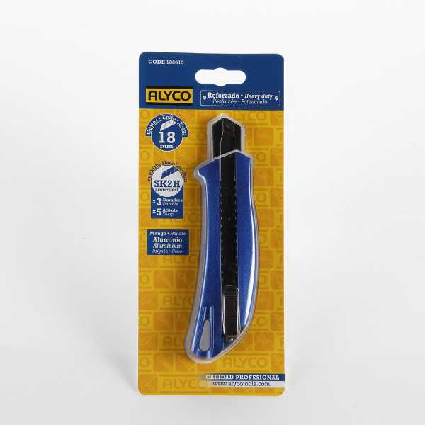 Cutter reforzado 18 mm SK2H cuerpo aluminio ALYCO