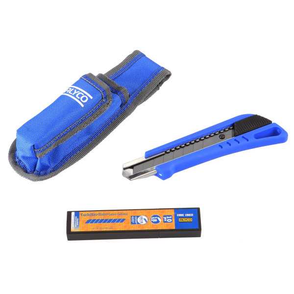 Juego cutter y 10 cuchillas fragmentables 18 mm SK2H ALYCO