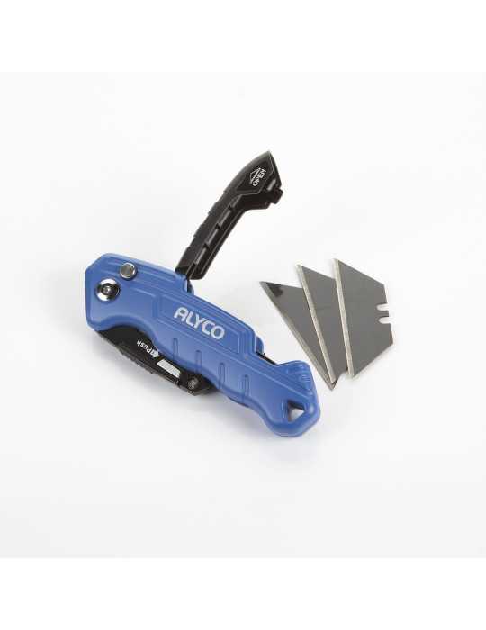 Cutter abatible aluminio con 3 cuchillas SK2H ALYCO