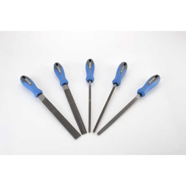 Juego 5 limas bastas 200 mm en bolsa nylon ALYCO