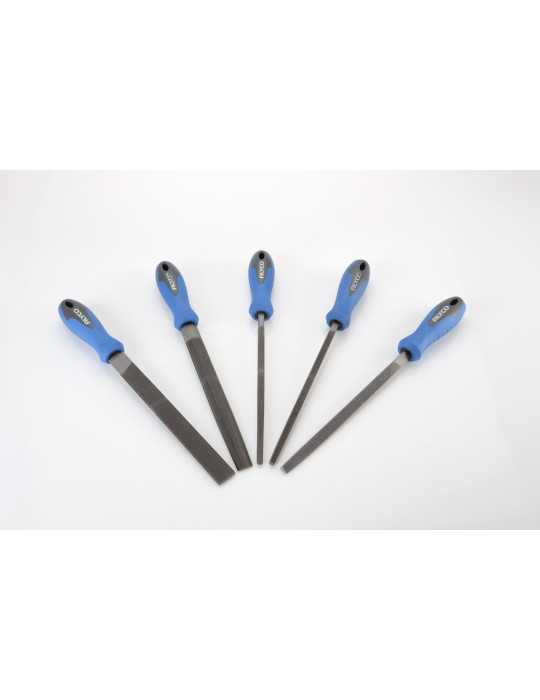 Juego 5 limas bastas 200 mm en bolsa nylon ALYCO