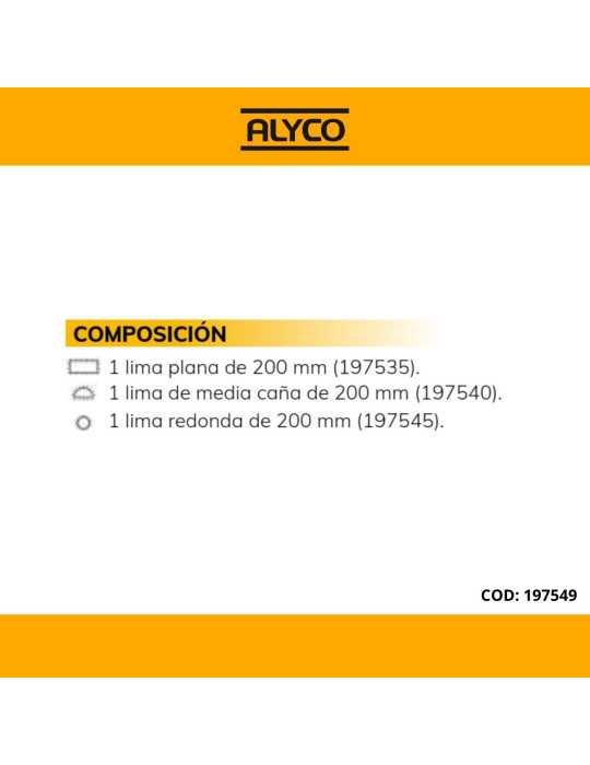 Juego 3 escofinas de carpintería en bolsa nylon ALYCO