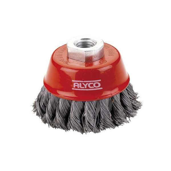 Cepillo taza trenzado gris 75 mm ALYCO